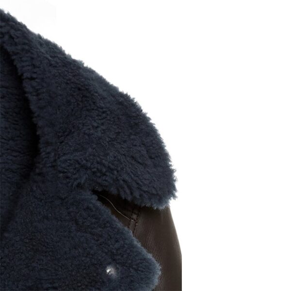 Chaqueta extragrande para mujer de Velocite, confeccionada en piel auténtica y piel de oveja. - Imagen 3