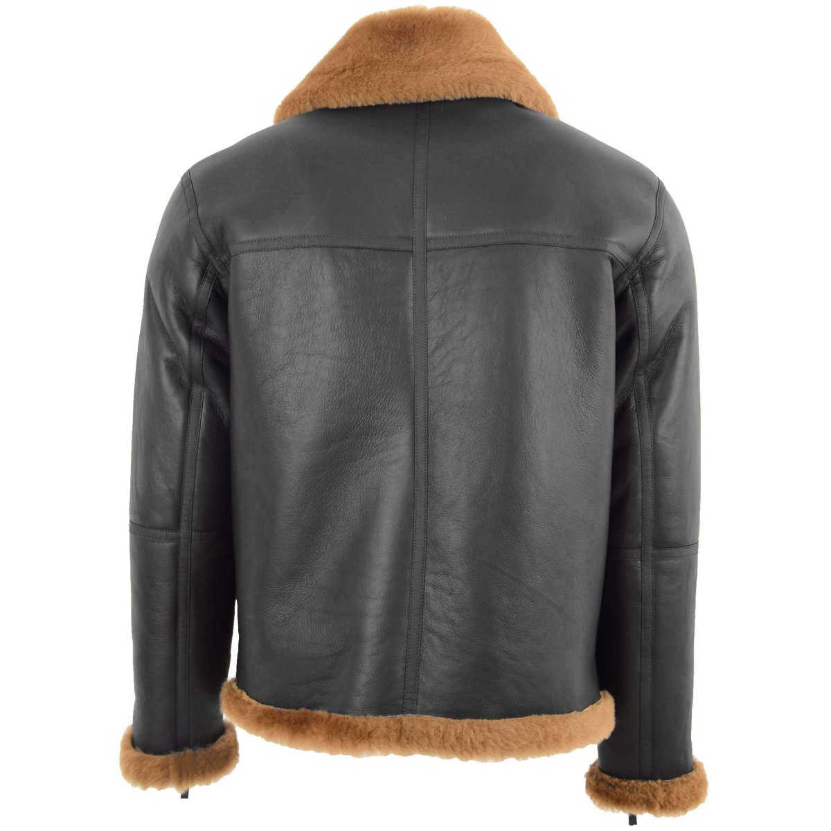BUNERI Chaqueta de Vuelo RAF Tyler en Piel de Oveja Marrón Jengibre - Imagen 3