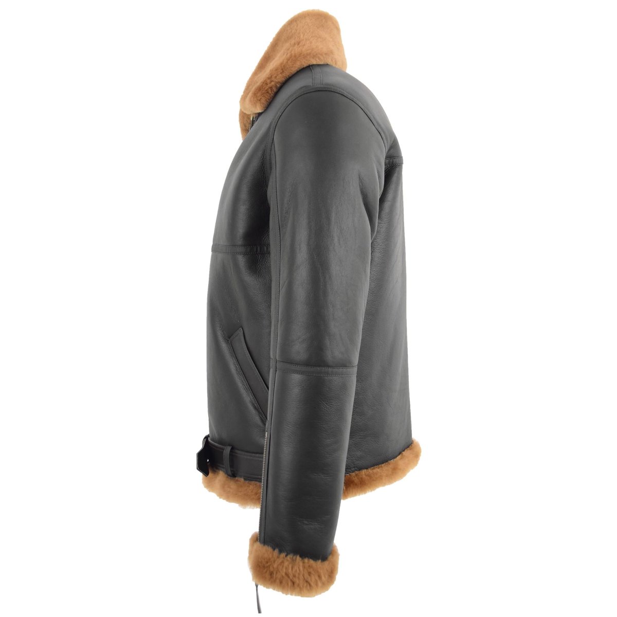 BUNERI Chaqueta de Vuelo RAF Tyler en Piel de Oveja Marrón Jengibre - Imagen 6