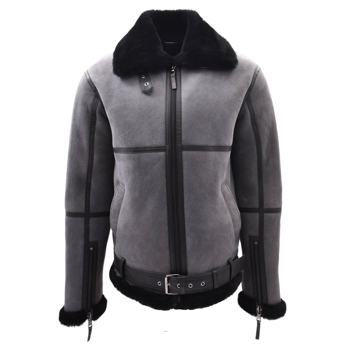 BUNERI Chaqueta de Vuelo RAF de Piel de Oveja Auténtica - Imagen 5