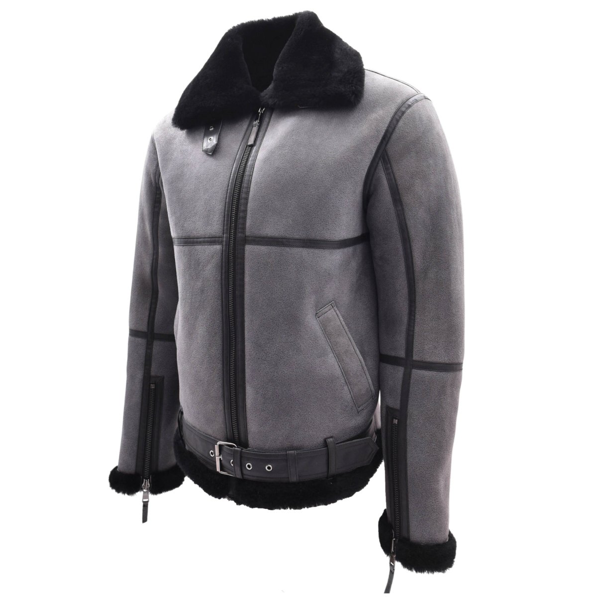 BUNERI Chaqueta de Vuelo RAF de Piel de Oveja Auténtica - Imagen 6