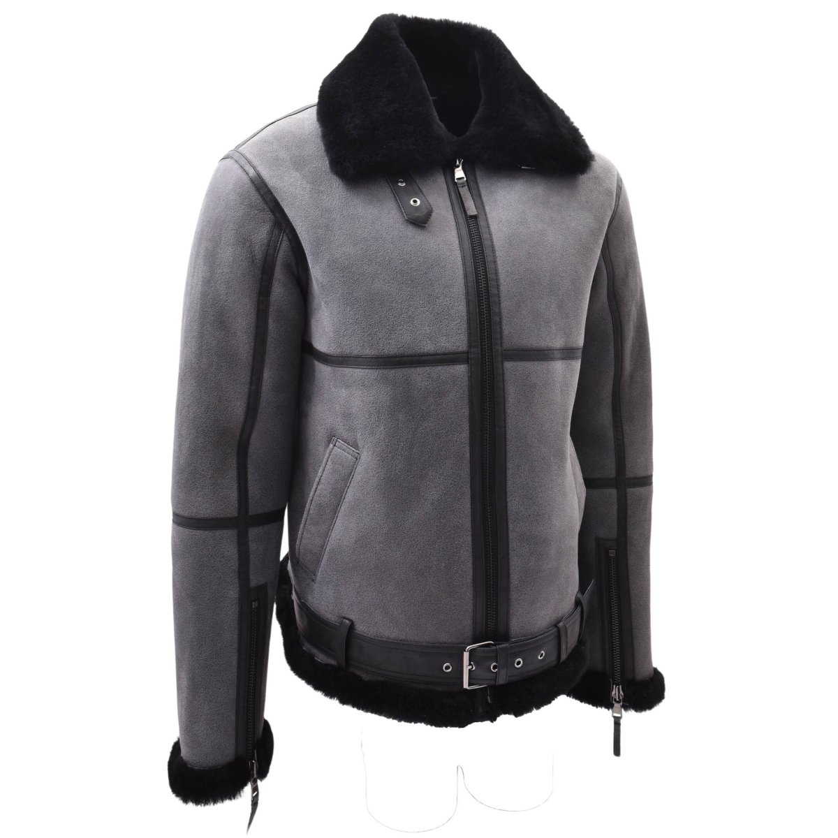 BUNERI Chaqueta de Vuelo RAF de Piel de Oveja Auténtica - Imagen 7