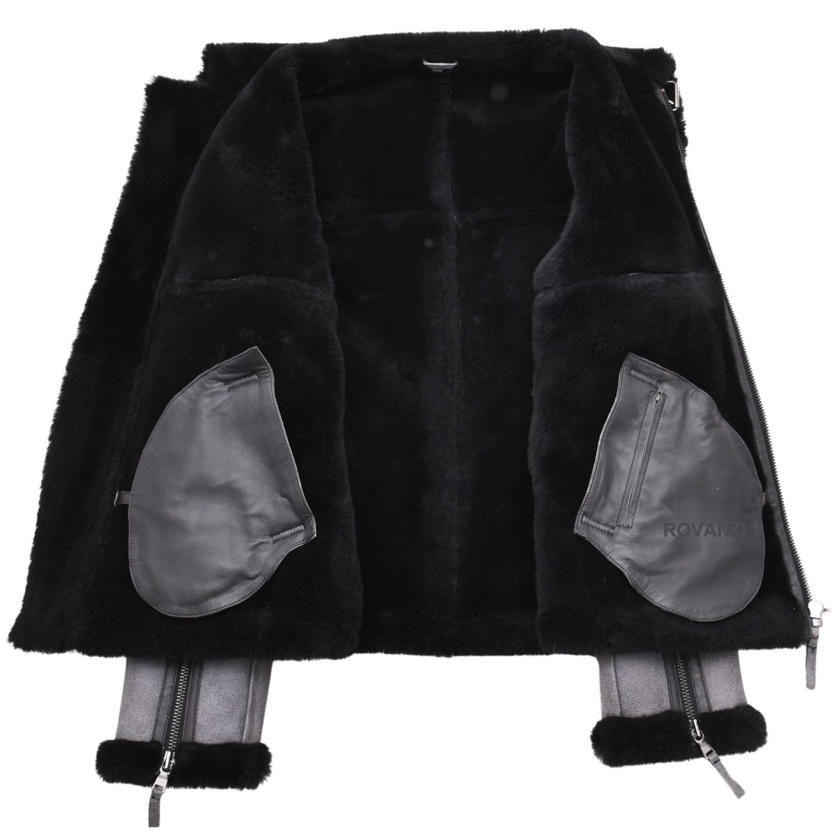 BUNERI Chaqueta de Vuelo RAF de Piel de Oveja Auténtica - Imagen 8