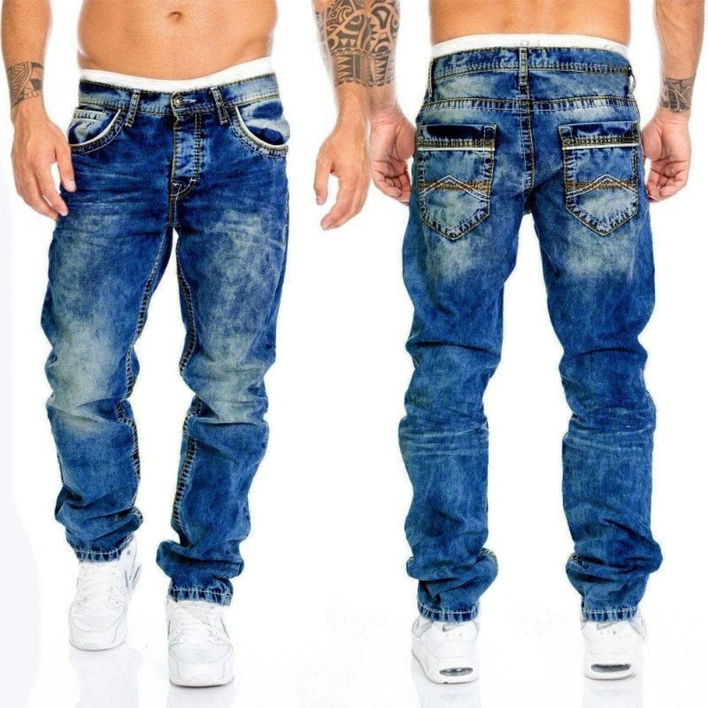 Vaqueros moteros de denim - Imagen 4