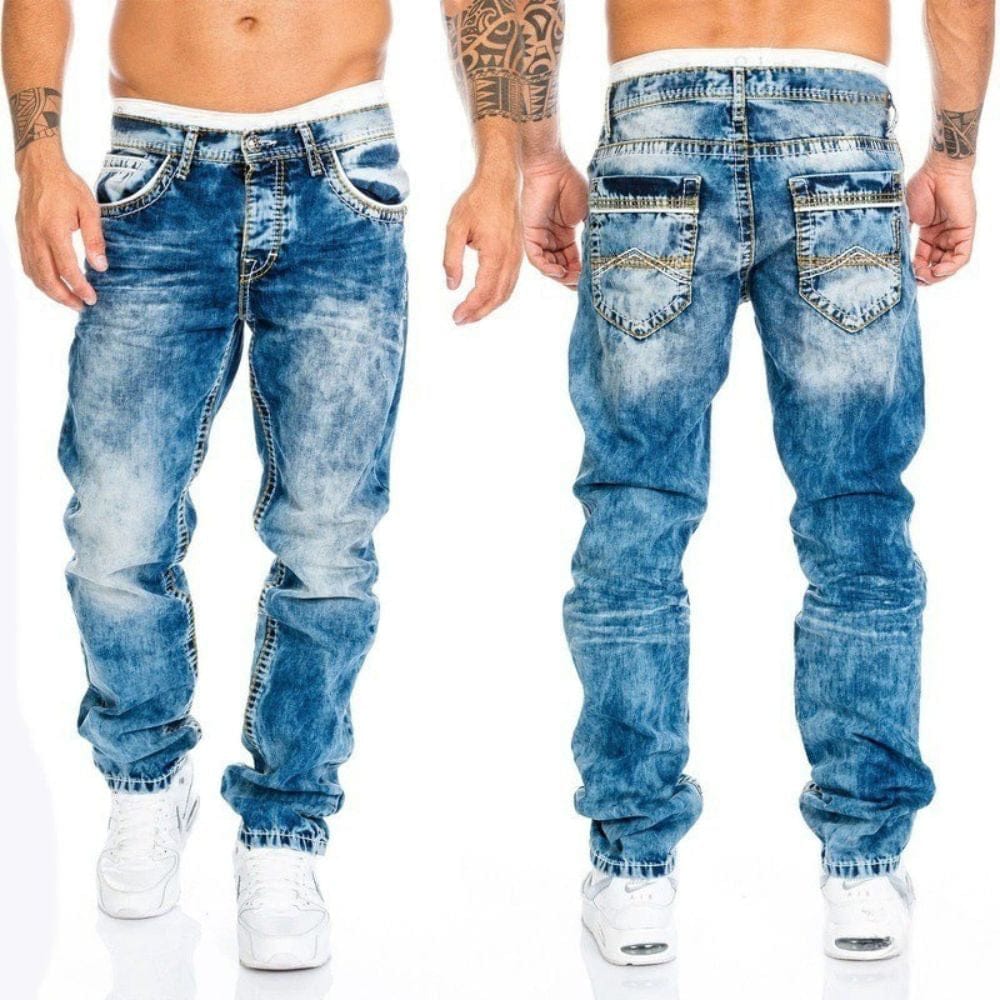 Vaqueros moteros de denim - Imagen 3