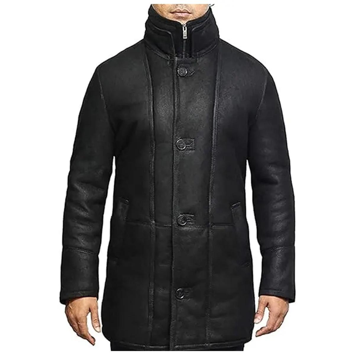 gabardina de piel de oveja negra - Imagen 6