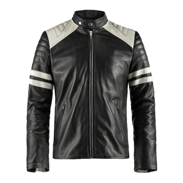 Chaqueta de motorista retro de cuero genuino para hombre de Mayhem - Imagen 3