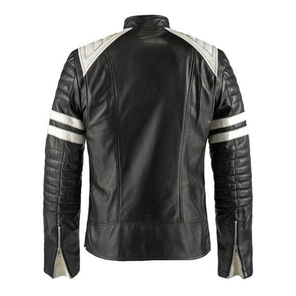 Chaqueta de motorista retro de cuero genuino para hombre de Mayhem - Imagen 4