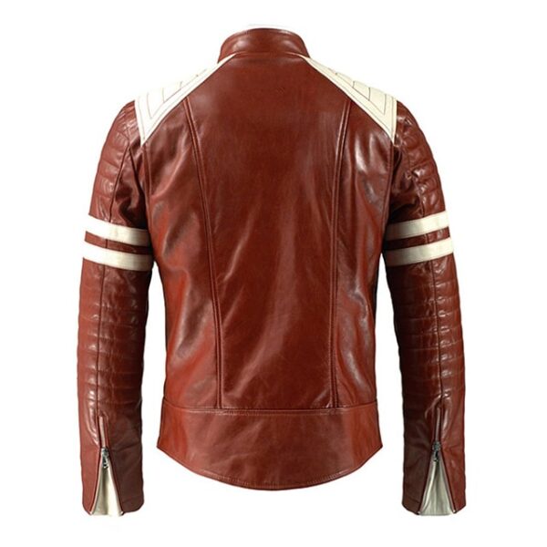 Chaqueta de motorista retro de cuero genuino para hombre de Mayhem - Imagen 5