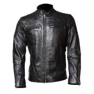 Chaqueta de cuero genuino negro Revit