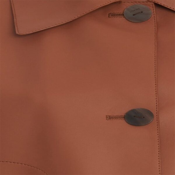 Chaqueta clásica de auténtica piel encerada de color marrón óxido. - Imagen 3