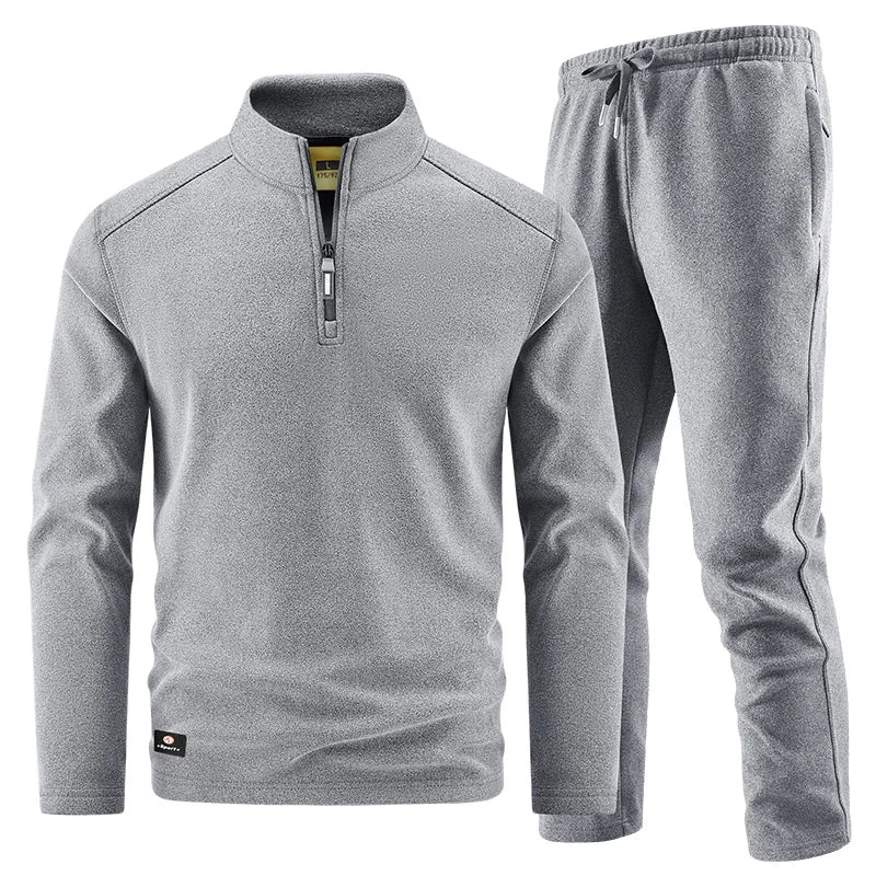 Conjunto elegante de jersey con cremallera para hombre - Imagen 3