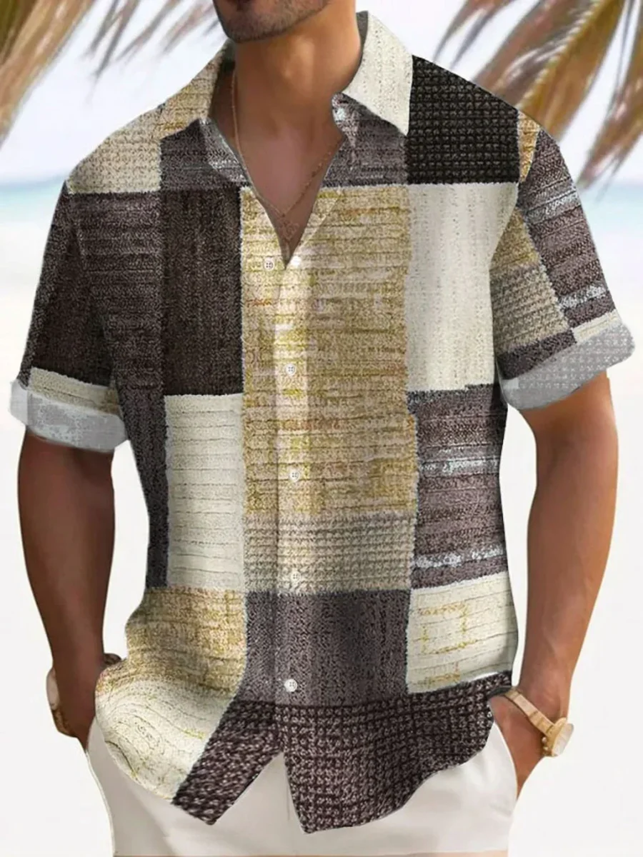 Camisa elegante de patchwork - Imagen 3