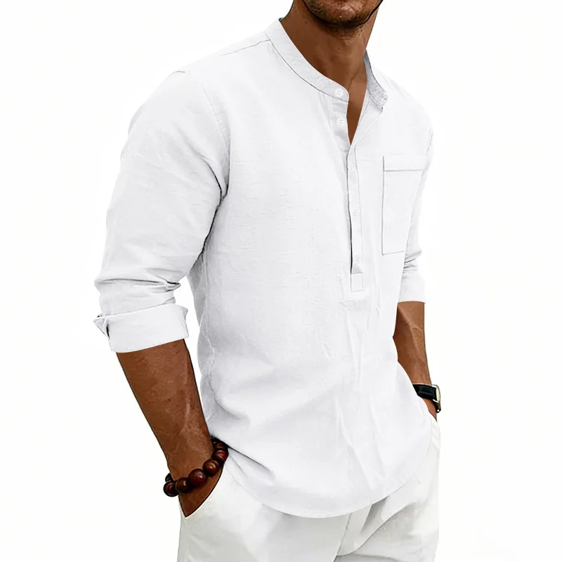 Camisa informal de lino para hombre - Imagen 7