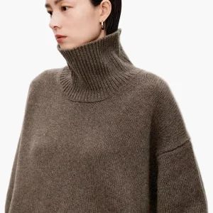 Pull à col roulé ample pour femme, style moderne et confortable pour l'automne et l'hiver