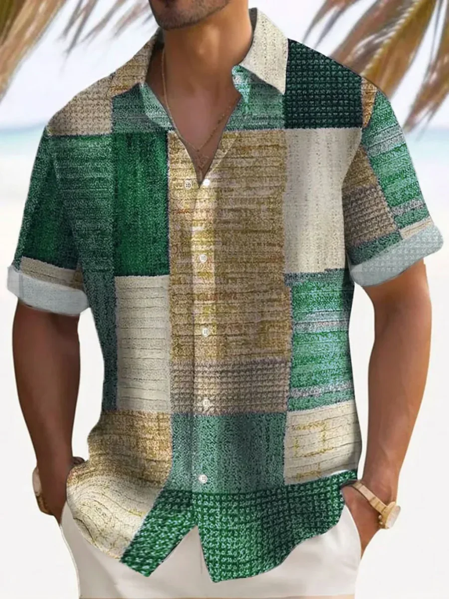 Camisa elegante de patchwork - Imagen 4