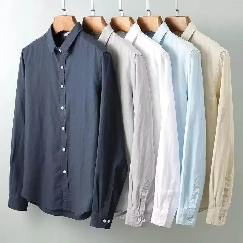 Camisa informal de algodón y lino - Imagen 9