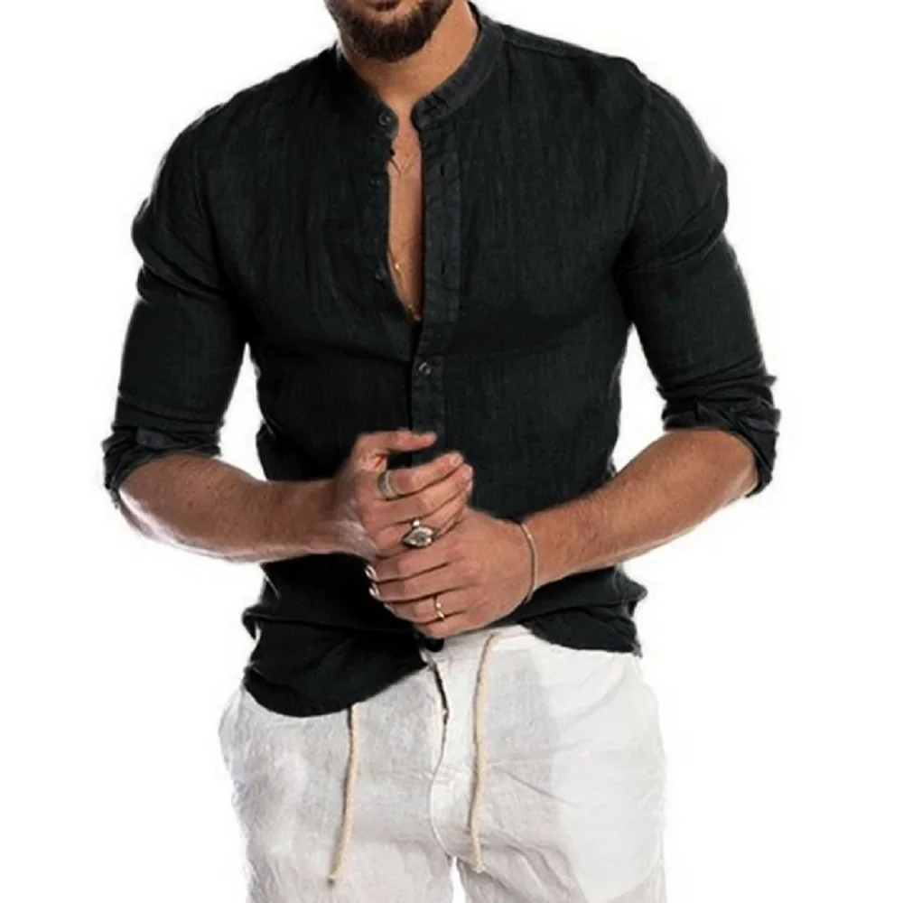 Camisa de algodón y lino - Imagen 6