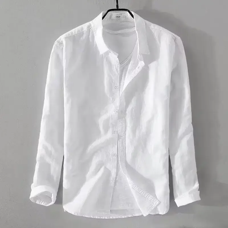 Camisa informal de algodón y lino - Imagen 3