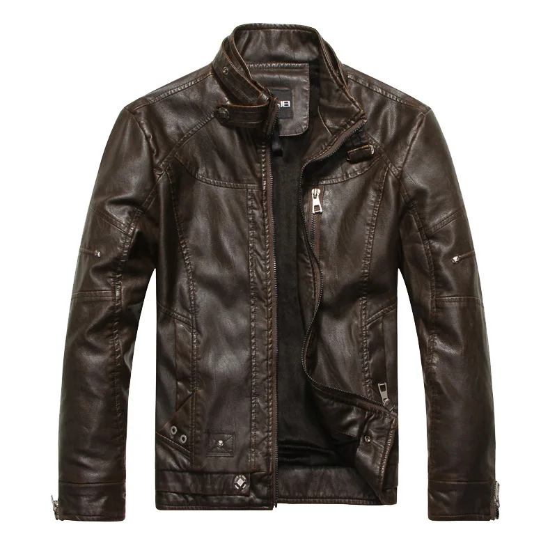 Elegante chaqueta de cuero de estilo americano - Imagen 5
