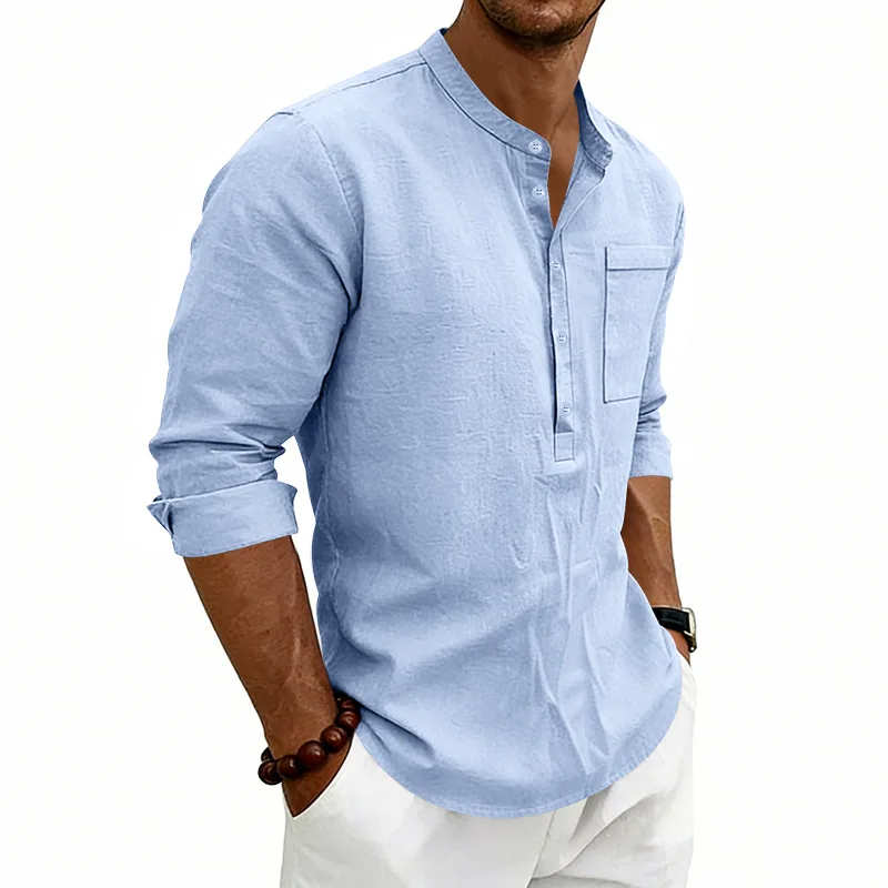 Camisa informal de lino para hombre - Imagen 4