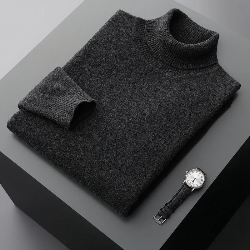 Jersey de cuello alto elegante y grueso de lana - Imagen 4