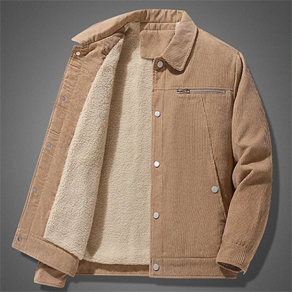 Elegante chaqueta de pana abrigada - Imagen 7