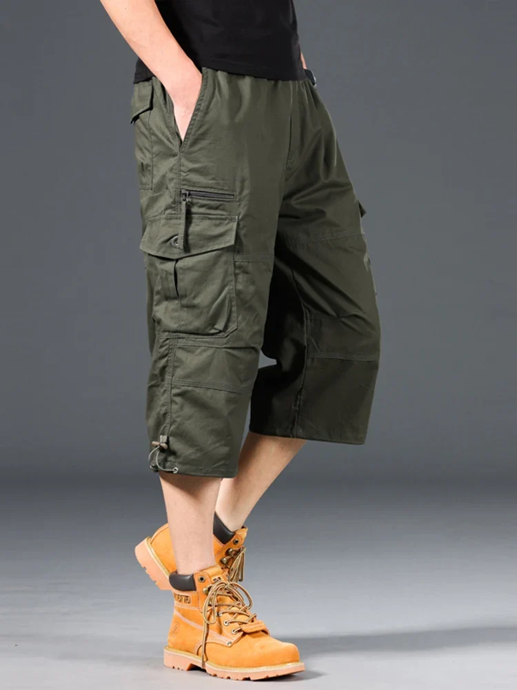Pantalones cortos cargo largos de algodón - Imagen 6