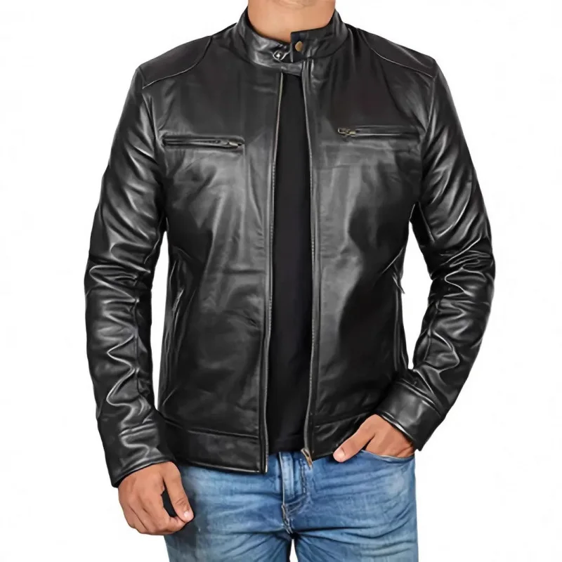 Chaqueta de cuero de estilo retro - Imagen 6
