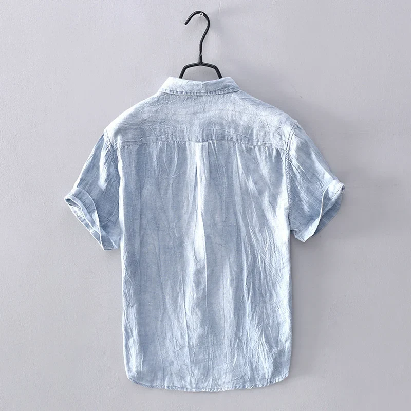 Elegante camisa de lino de estilo japonés - Imagen 7