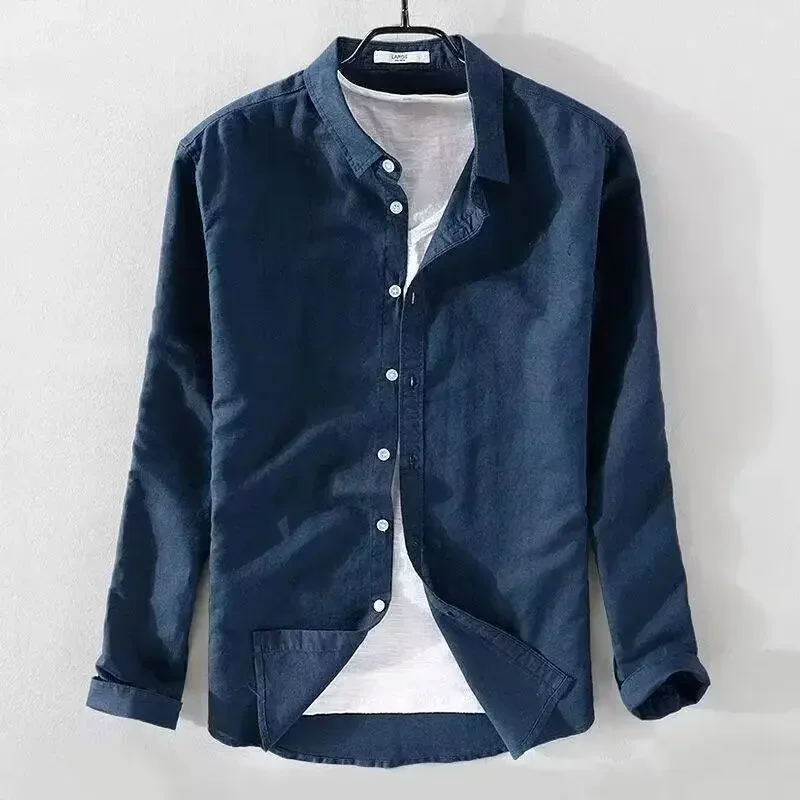 Camisa informal de algodón y lino - Imagen 5