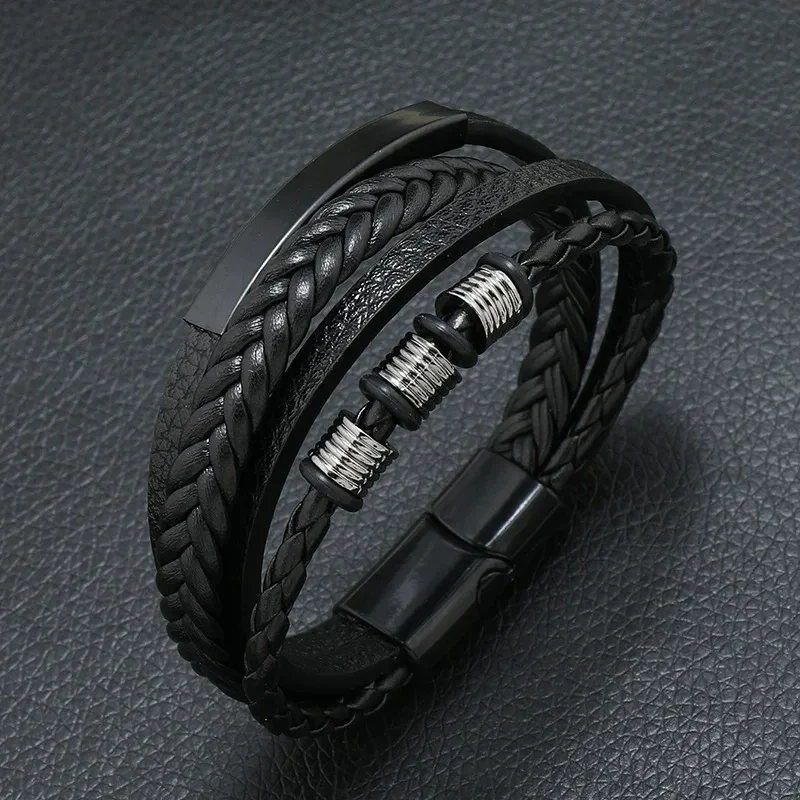 Pulsera de cuero para hombre con símbolo musical - Imagen 5
