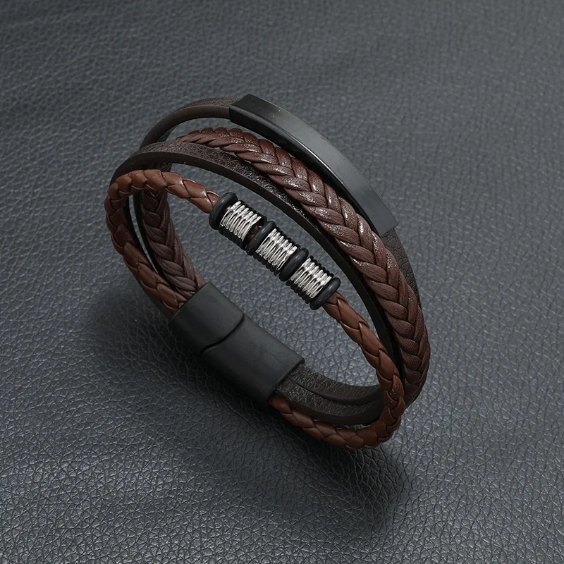 Pulsera de cuero para hombre con símbolo musical - Imagen 9