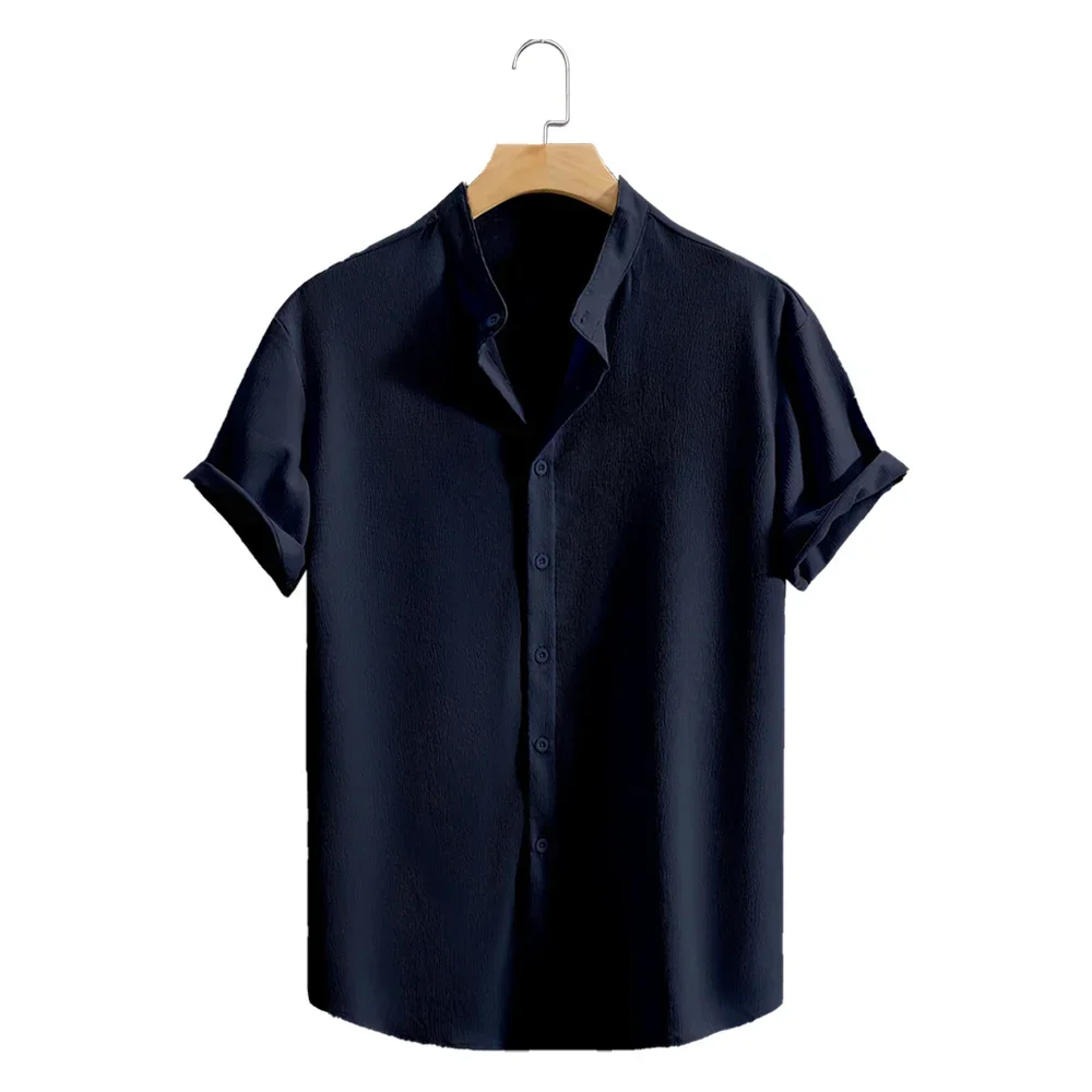 Elegante camisa de lino de manga corta - Imagen 7