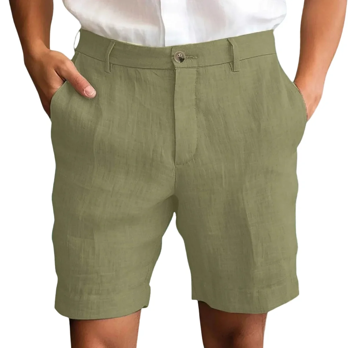 Pantalones cortos elegantes de lino - Imagen 6