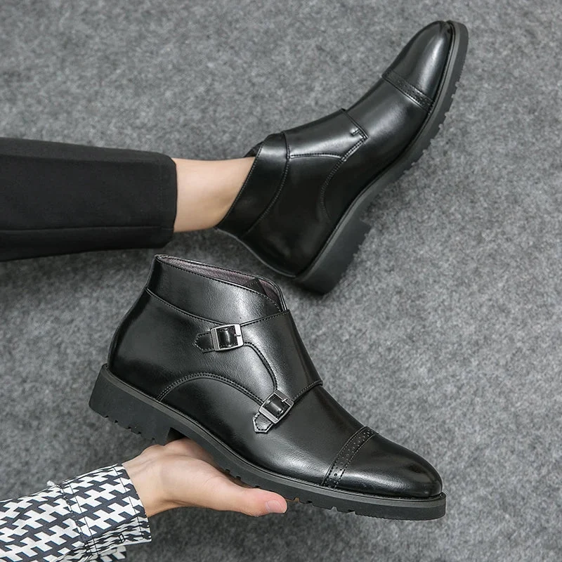 Botas de piel con cierre de hebilla - Imagen 7