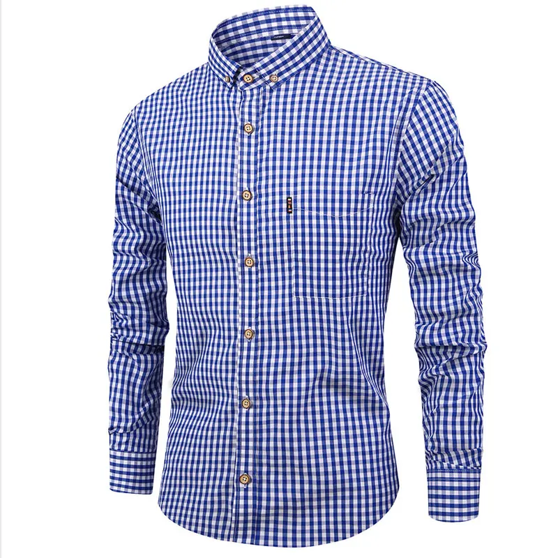 Elegante camisa de algodón a cuadros - Imagen 3