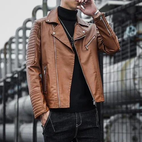 Elegante chaqueta de cuero con cremallera - Imagen 3