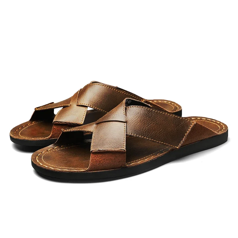 Zapatillas sin cordones de cuero de estilo retro para hombre - Imagen 4