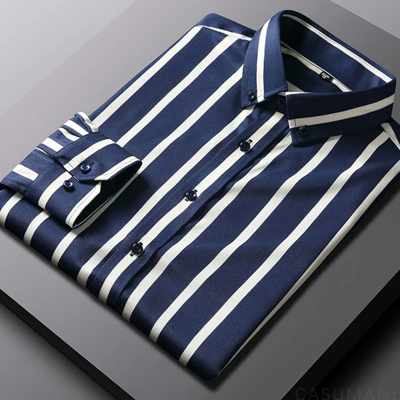 Givalli - Camisa informal de rayas para hombre - Imagen 6