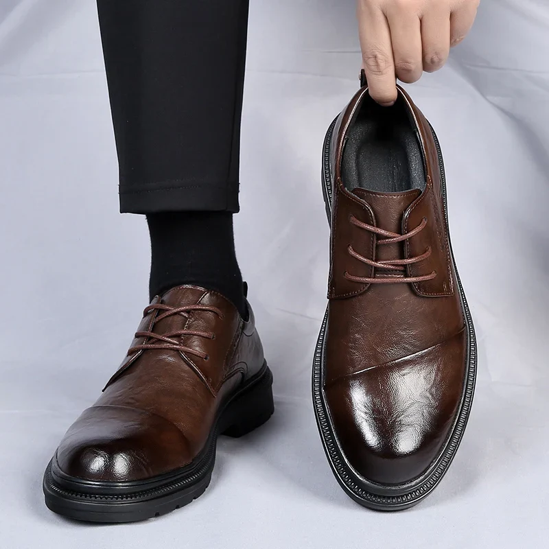 Zapatos de piel de elegante estilo británico - Imagen 8