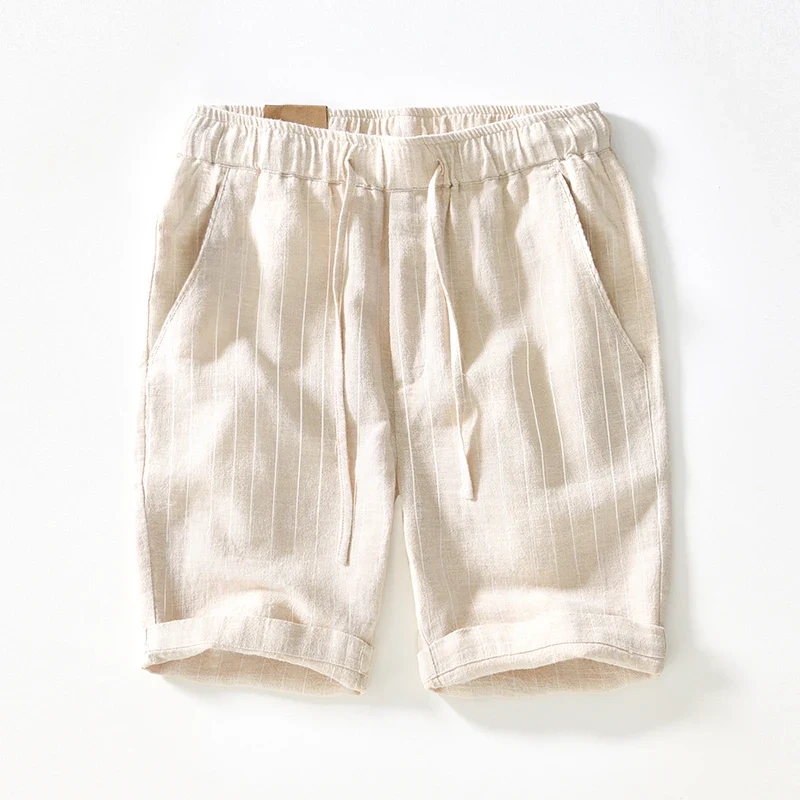 Pantalones cortos elegantes de algodón y lino - Imagen 6