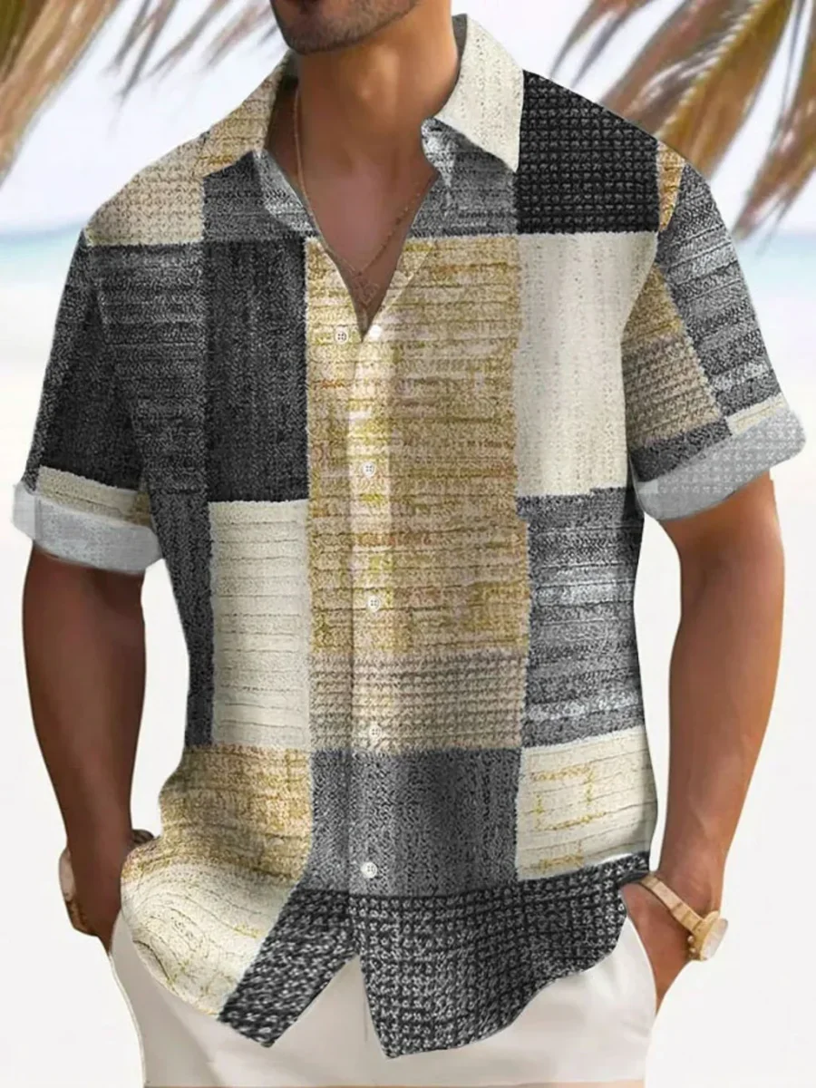 Camisa elegante de patchwork - Imagen 5
