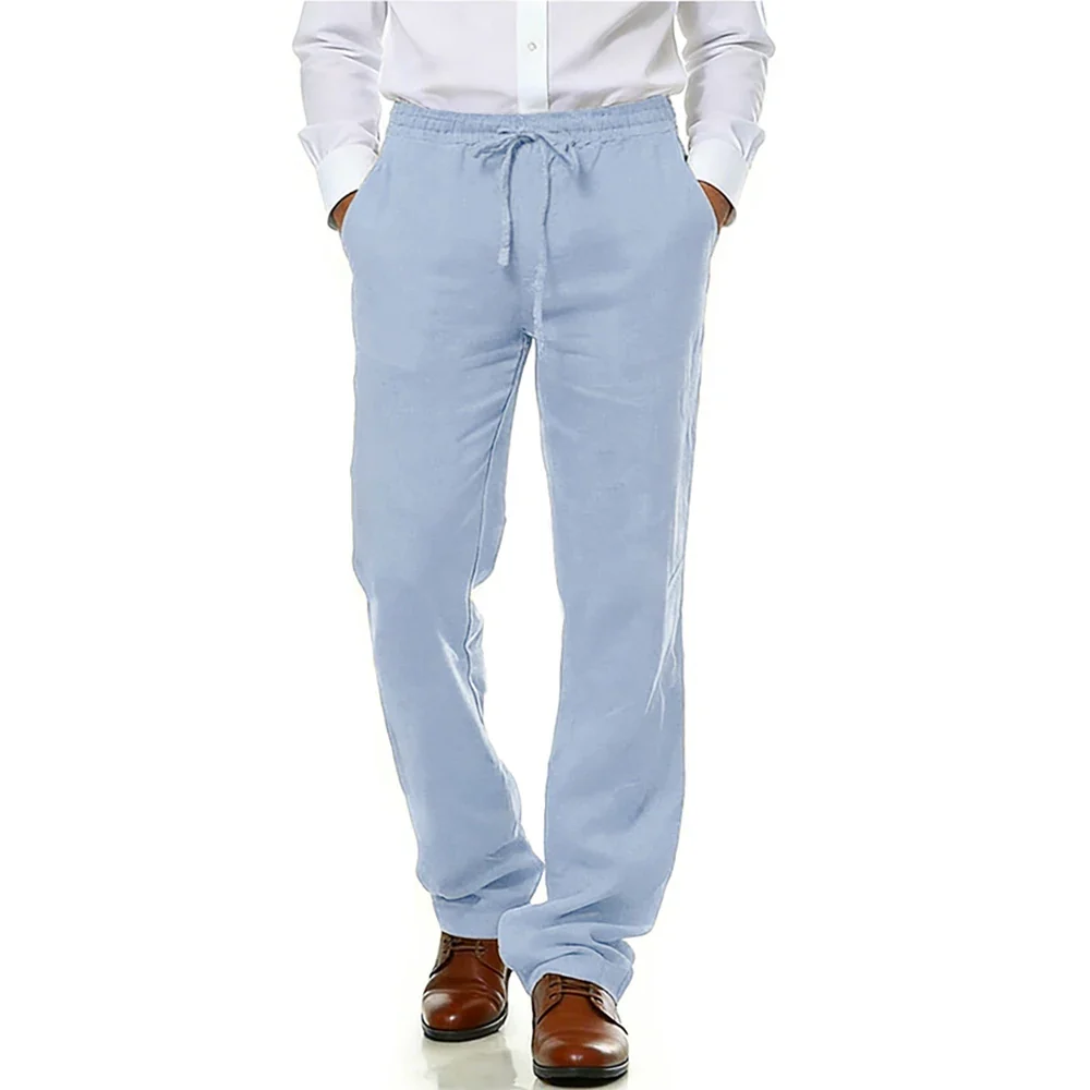 Pantalones de verano de algodón y lino - Imagen 7