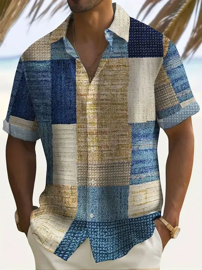 Camisa elegante de patchwork - Imagen 7