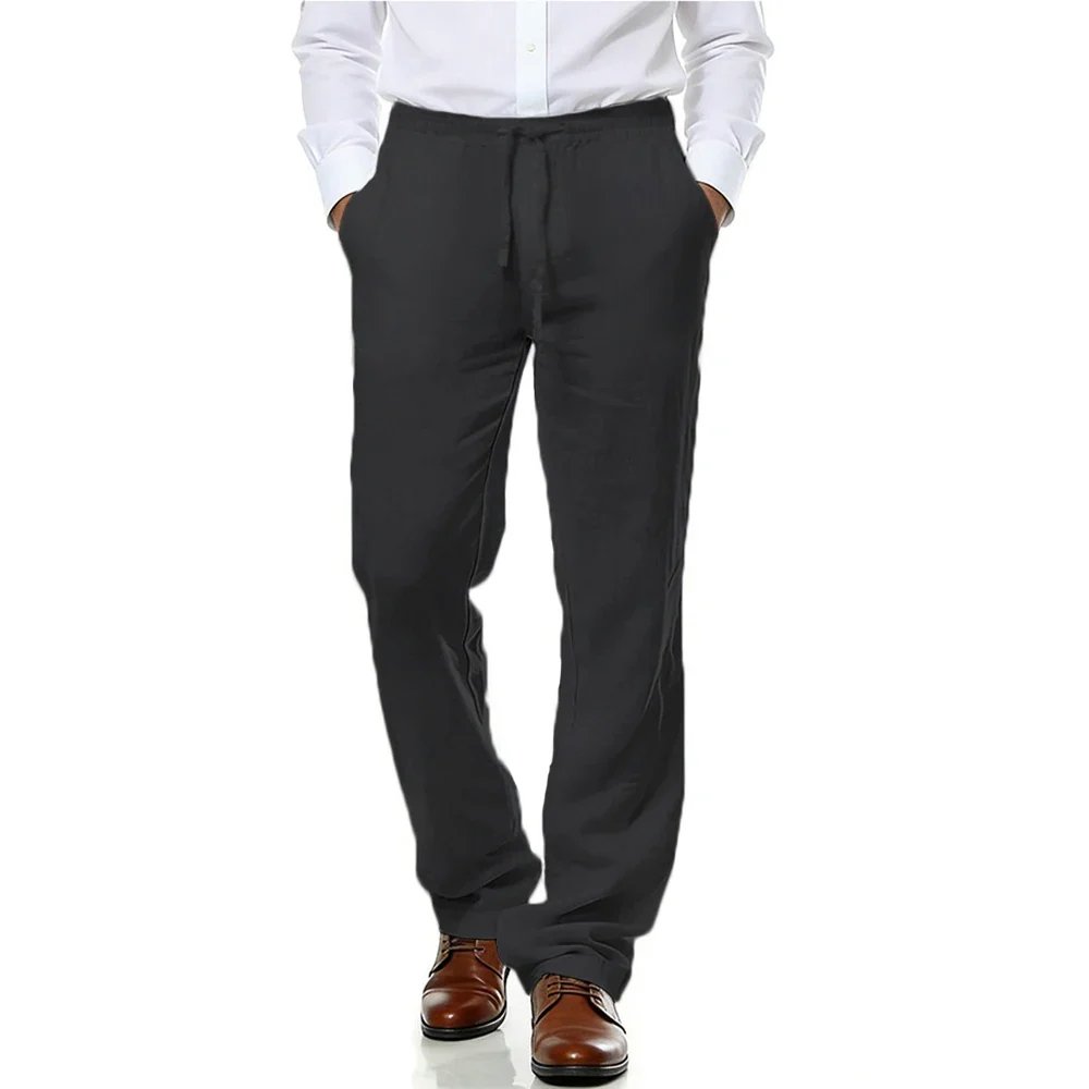 Pantalones elegantes de algodón y lino - Imagen 6