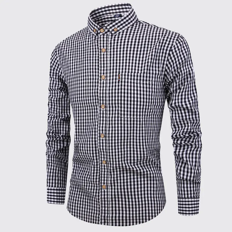 Elegante camisa de algodón a cuadros - Imagen 5