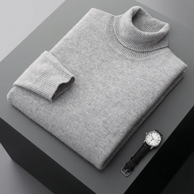 Jersey de cuello alto elegante y grueso de lana - Imagen 5