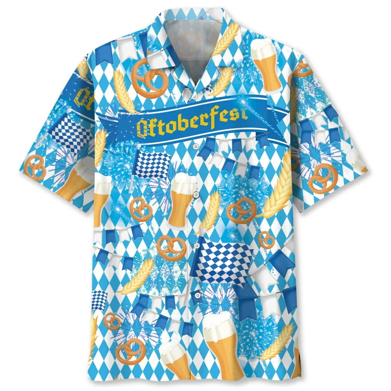 Chemise hawaïenne pour homme à motifs sur le thème de l'Oktoberfest et de la bière - Imagen 9