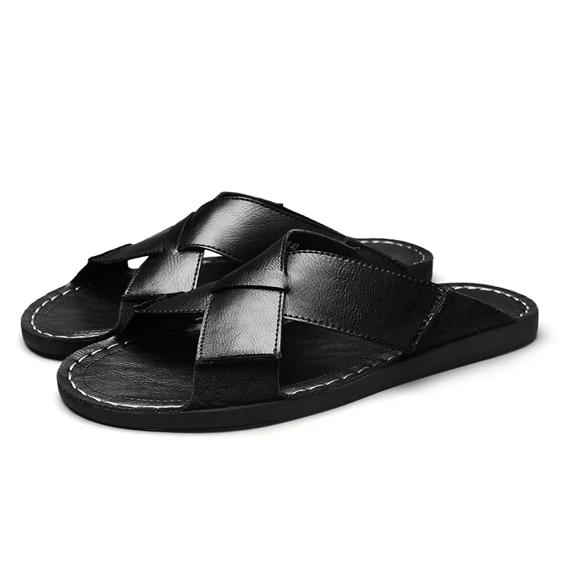 Zapatillas sin cordones de cuero de estilo retro para hombre - Imagen 3